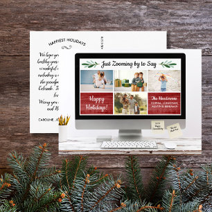 Cartão Postal Colagem de Fotos de Quarentena de Zoom Engraçado 