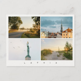 Cartão Postal Colagem de fotos de viagem de Riga e Letônia, mode