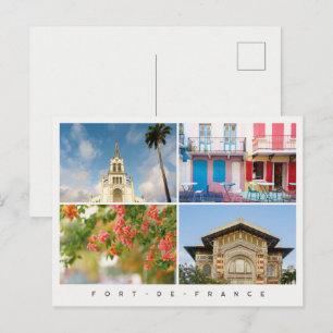 Cartão Postal Colagem de Fotos de Viagem Fort-de-France Martiniq