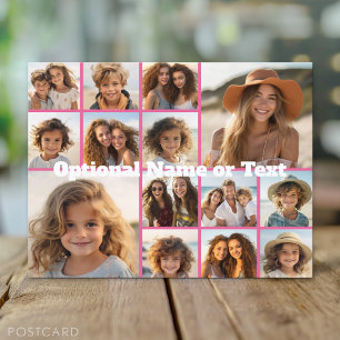 Cartão Postal Colagem de Fotos do Instagram - Até 14 fotos rosa
