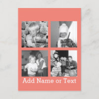 Colagem de fotos do Instagram com 4 fotos - coral