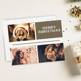 Cartão Postal Colagem de Fotos Férias Modernas Feliz Natal