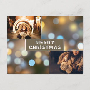 Cartão Postal Colagem de Fotos Férias Modernas Natal