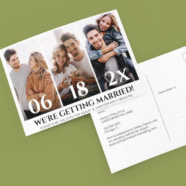 Cartão Postal Colagem de Fotos Minimalista Salve o Cartão-Postal