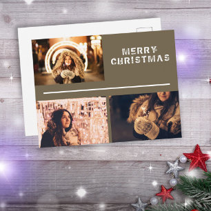 Cartão Postal Colagem de Fotos Moderna 3 Feliz Natal