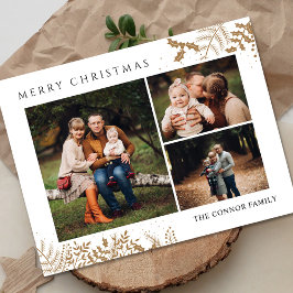 Cartão Postal Colagem de fotos moderno Boho Natal Feliz 
