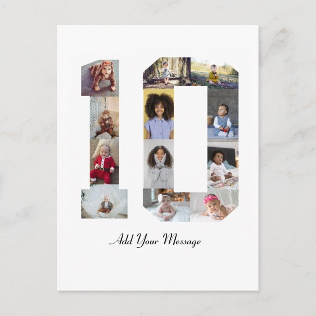 Cartão Postal Colagem de Fotos Número 10 (Frente)