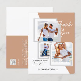 Cartão Postal Colagem de Fotos OBRIGADO Casamento/Bebê/Diplomado