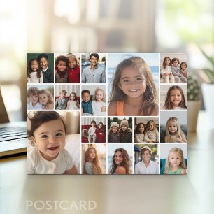 Cartão Postal Colagem de Fotos Personalizada 18 Fotos