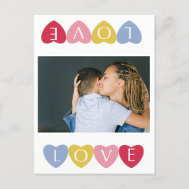 Cartão Postal Colagem de fotos personalizada de amor de dia de o