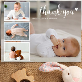 Cartão Postal Colagem de Fotos Personalizada Obrigada Chá de Beb