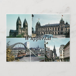 Cartão Postal Colagem de Fotos Vintage Wuppertal