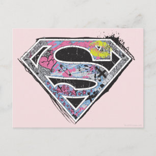 Cartão Postal Colagem de logotipos da Supergirl