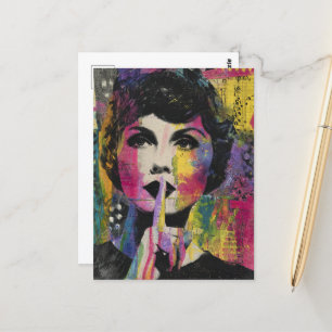 Cartão Postal Colagem de mídia bastante mista