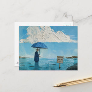 Cartão Postal Colagem de Mídia Mista Pintura Não Faça Carinho no