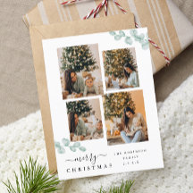 Colagem de Natal Botânico de Script Elegante