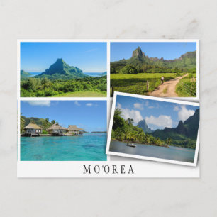 Cartão Postal Colagem de paisagens de Moorea com imagem solta