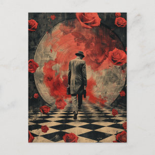 Cartão Postal Colagem de Pessoas de Negócios Surreal