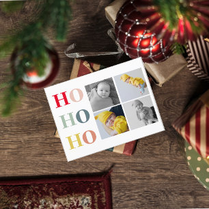 Cartão Postal Colagem de Quatro Fotos HOHOHO Colorido