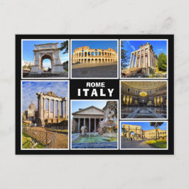 Cartão Postal Colagem de Roma, Itália