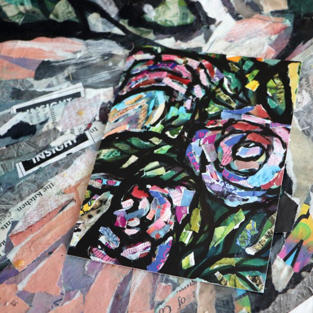 Cartão Postal Colagem de Rosa púrpura (Criador carregado)