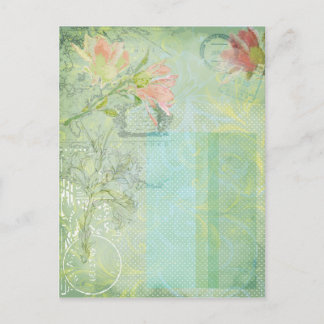 Cartão Postal Colagem de safra, em camadas