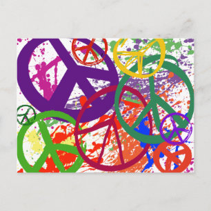 CARTÃO POSTAL COLAGEM DE SINAL DE PAZ