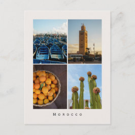 Cartão Postal Colagem de Viagem no Marrocos Moderno Postcard