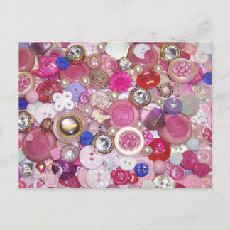 Cartão Postal Colagem do Botão Rosa bonito