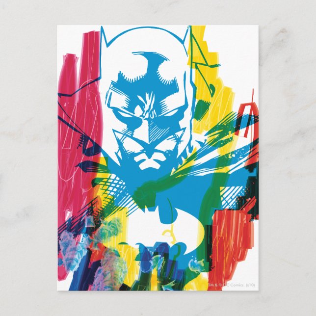 Cartão Postal Colagem do Marcador Batman Neon (Frente)