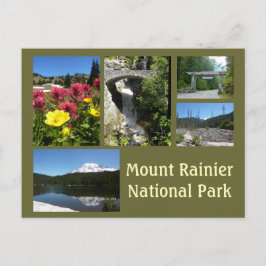 Cartão Postal Colagem do Monte Rainier (lago de reflexões e qued