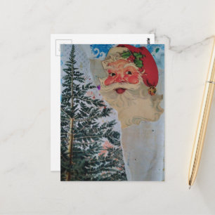 Cartão Postal Colagem do Papai Noel Vintage