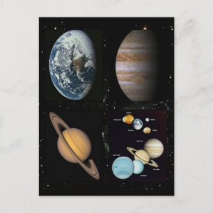 Cartão Postal Colagem do sistema solar dos planetas