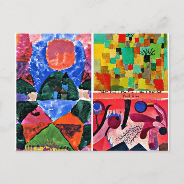 Cartão Postal Colagem e citação de arte de Paul Klee (Frente)