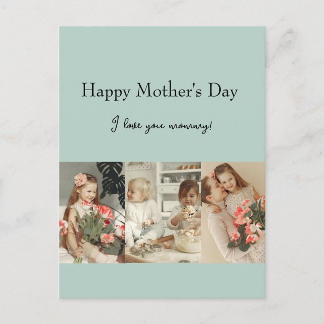 Cartão Postal Colagem e mensagem de fotos - Presente personaliza (Frente)