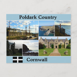 Cartão Postal Colagem Fotográfica Polblack Country Cornwall