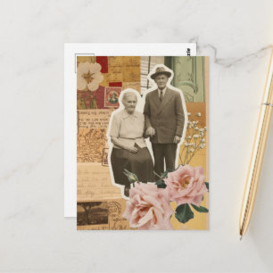 Cartão Postal Colagem Mista de Avós