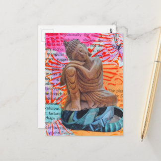 Cartão Postal Colagem Mista Paz de Buda