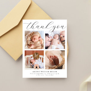 Cartão Postal Colagem Moderna de Múltiplas Fotos Obrigado pelo N
