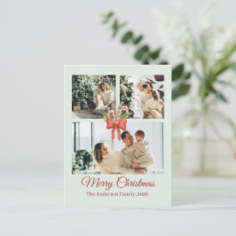 Cartão Postal Colagem Moderna de Três Fotos de Família para as F