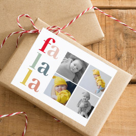 Cartão Postal Colagem Natal Quatro Fotos | Falalala colorida