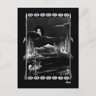 CARTÃO POSTAL COLAGEM NATIVA AMERICANA