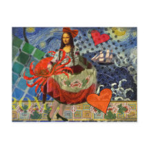 Colagem Noite Estrelada da Mona Lisa: Surrealismo