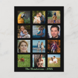 Cartão Postal Colagem Personalizada de 12 Fotos de Família