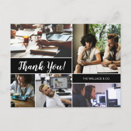 Cartão Postal Colagem Personalizada de Fotos da Empresa Obrigado