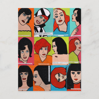 Cartão Postal Colagem Pop Art Pessoas