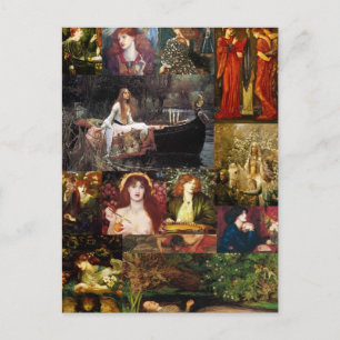 Cartão Postal Colagem Pré-Raphaelite