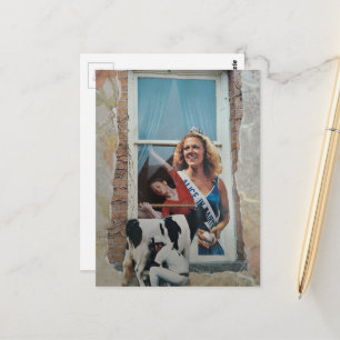 Cartão Postal Colagem Retro Alice no Dairyland