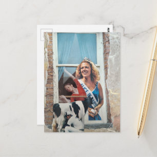 Cartão Postal Colagem Retro Princesa Laticínios