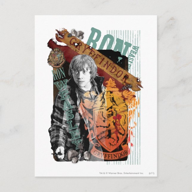 Cartão Postal Colagem Ron Weasley 1 (Frente)